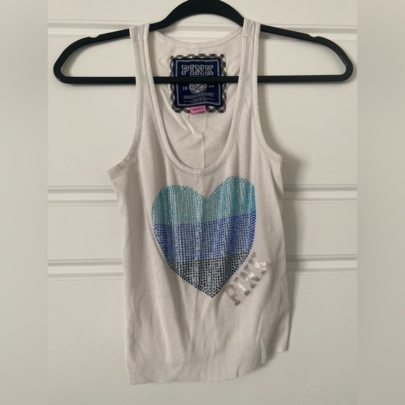 NWT Victoria's Secret PINK Bling Sequin Muscle Tank Top XS
